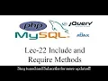 Lec-22 Include and Require Methods in PHP PHP Tutorial