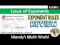 Exponent Rules Review