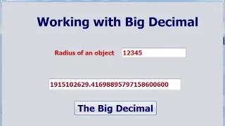 Java NetBeans Tutorial of BigDecimal