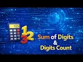 Sum of Digits Digits Count in Python Placement Coding Questions Easy Logic
