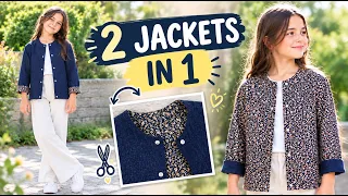 Only 1.1 Meters of Fabric! ✂️ How to Sew a Reversible Kids' Jacket