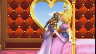 Princess Peach And Princess Zelda Lesbian Kiss On The Bed Yuri Animation 