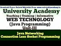 WT47 Java Networking Connection Less Socket Programming DatagramSocket Class DatagramPacket