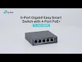 5-Port Gigabit Easy Smart Switch with 4-Port PoE TP-Link TL-SG105PE