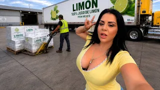 Unloading lime juice