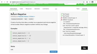 Python Function Return a Negative