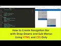 Creating Dropdown menu with sub menu using HTML CSS in hindi