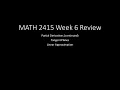 MATH 2415 Week 6 Review Partial Derivatives Tangent Planes Linear Approximations