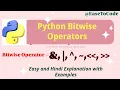 Bitwise Operators in Python Easy and Hindi Explanation Python Bitwise Operators