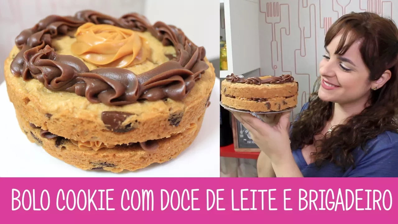 BOLO DE COOKIE COM DOCE DE LEITE E BRIGADEIRO #351 RECEITAS DA MUSSINHA