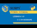 -1 in Reshape Lesson Numpy Python Tutorial - Full course in