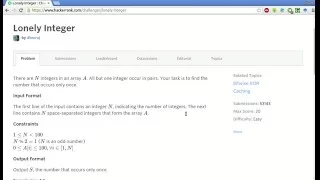 HackerRank Lonely Integer Solution