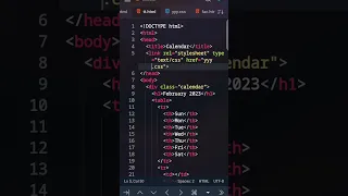 Make Simple Calendar in Html Css