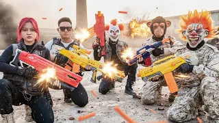 LTT Films : Silver Flash Squad Nerf Guns Fight The Crimson Cabal's Hostage Takedown
