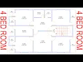 HOUSE PLAN DESIGN EP 148 1600 SQUARE FEET 4 BEDROOMS HOUSE PLAN LAYOUT PLAN