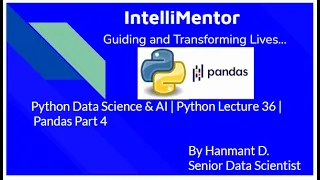 Python Data Science AI Python Lecture 36 Pandas Part 4