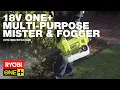 RYOBI 18V ONE Multi-Purpose Mister Fogger OFG1800 in action and how it works