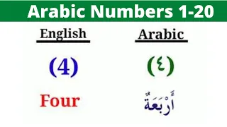 Learn Arabic Numbers 1 To 20 Arabic Numbers With English Pronunciation Arabic Male Numbers 