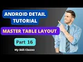 Master Table Layout part 16 Learn Android Layout Designs in Hindi