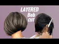 How to Cut Perfect Layered Bob Textured Layered Bob Haircut Tutorial Step-by-Step Hair Cut