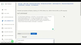 How Convert Curl command to Api Request