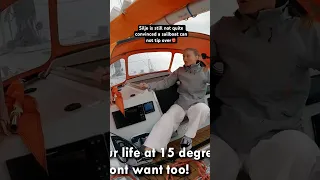 Trying to convince Silje that a sailboat can’t tip over🤓 #sailing #ocean #travel