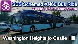 NYCT Bx36 Full Bus Ride SBS Scheme Via Streets - 2018 New Flyer XN60 1005 to Castle Hill