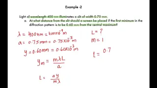 Single slit diffraction-sample problem 2