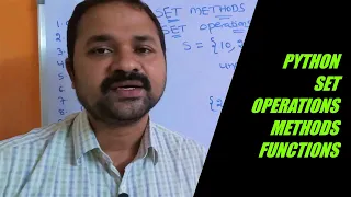SET OPERATIONS SET METHODS SET FUNCTIONS IN PYTHON PROGRAMMING
