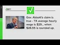 VERIFY The average hourly wage in Texas is nearly 29
