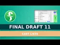 Creating Cast Lists in Final Draft 11