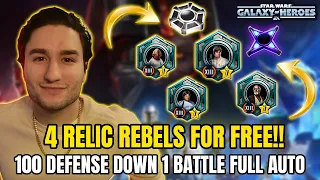 4 Relic Rebel Characters for FREE 100 Defense Down 1 Battle Full Auto