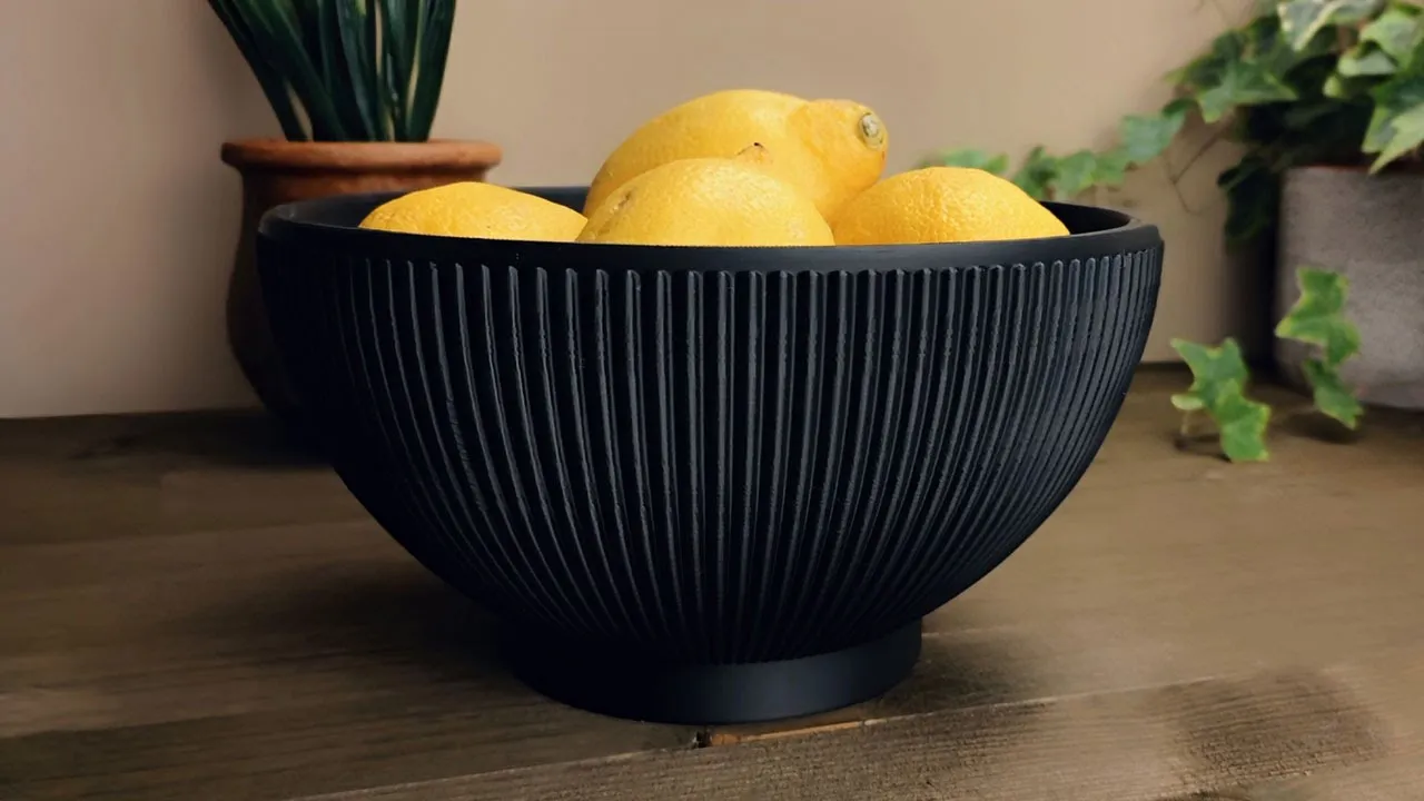 Ribbed Designer Bowl "Lemony Beauty"