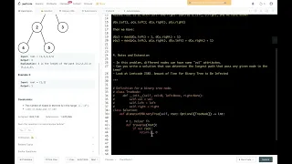 Leetcode 543 Diameter of Binary Tree - Recursion