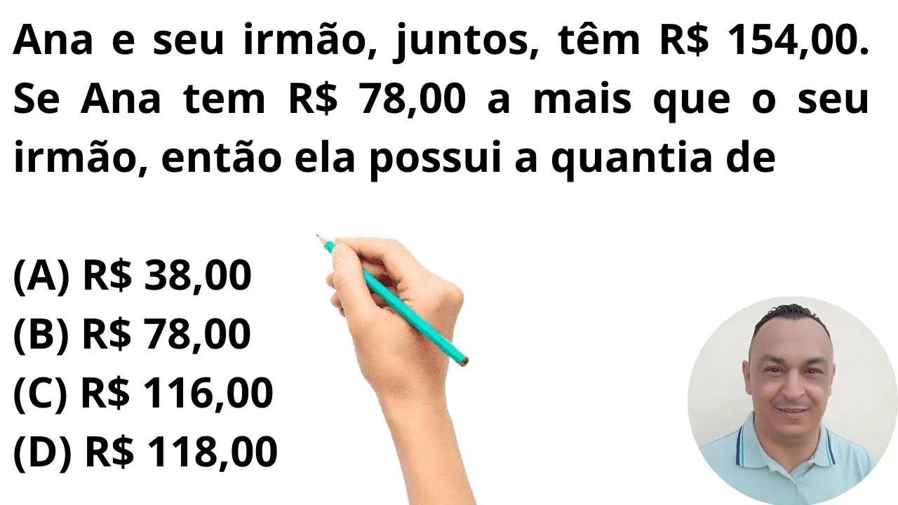 QUESTÃO DE CONCURSO. NÍVEL FUNDAMENTAL. NÃO ERRE MAIS! COSTUMA CAIR NA PROVA. EQUAÇÃO DO 1º GRAU.