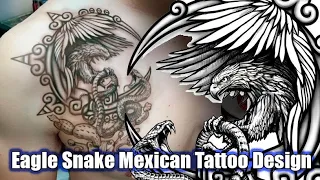 Eagle and Snake Mexican Pride Tattoo Design by WARVOX