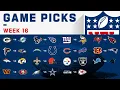 NFL Week 16 Game Picks