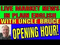 SOFI GME GHVI MOVING UP IN PRE MARKET Live Stock Market Coverage In Plain English with UNCLE BRUCE