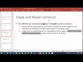 OMP differences between single and master construct