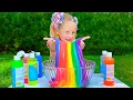 Lagu Nastya sta imparando a creare uno melma colorato - Raccolta di video per bambini