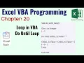 Do Until LOOP in VBA Excel VBA Programming Chapter 20