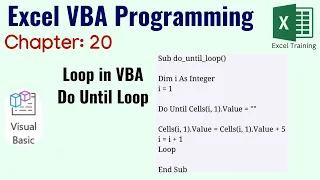 Do Until LOOP in VBA Excel VBA Programming Chapter 20