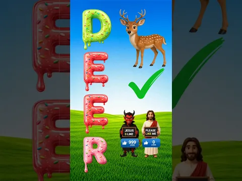 Jesus Vs Devil 👿 | Find the Correct Letter in 5 Seconds! ⏳ | Challenge Day 2 | DEER 🦌#jesus #shorts
