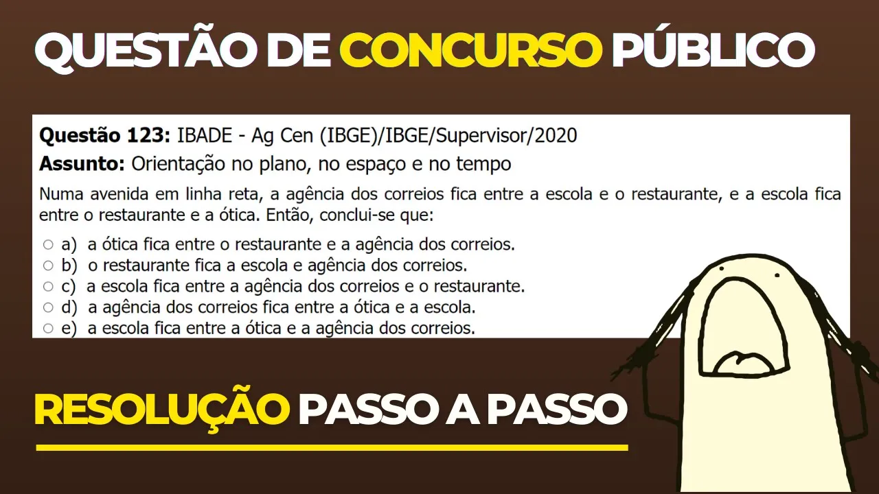 👨‍🏫 Questão 123 BANCA #IBADE 📚  Orientação no espaço♟️ Raciocínio Lógico para #concursos