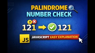 Check Palindrome Number in JavaScript Easy Method