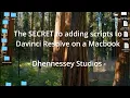 Install Scripts into Davinci Resolve on a MacBook