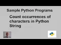 Count occurrences characters in Python String