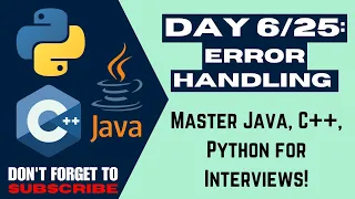ERROR HANDLING Master Java C Python for Interviews