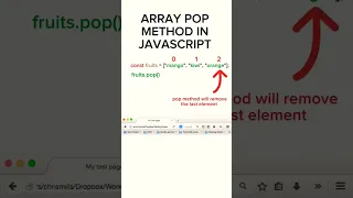 How to use array pop function in JavaScript