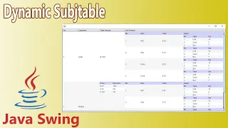 Java Swing - Custom Dynamic Subjtable